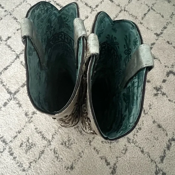 Corral Glitter Embellished Heeled Boots - Brown and Gold - Picture 5 of 7